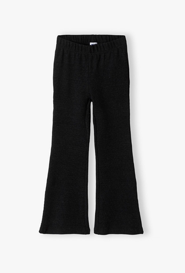 Dzianinowe spodnie dziewczęce w prążki - Flare - Lincoln&Sharks