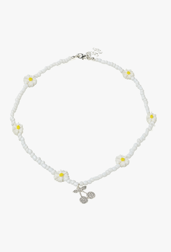 Bransoletka z kwiatuszkami i zawieszką