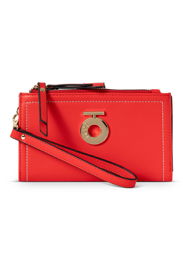 Czerwony portfel damski z logo