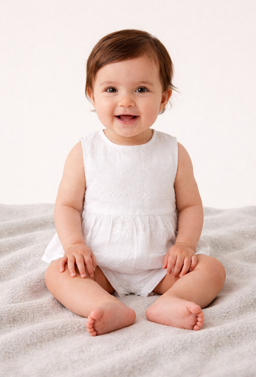 Komplet niemowlęcy – haftowana bluzeczka bez rękawów + szorty