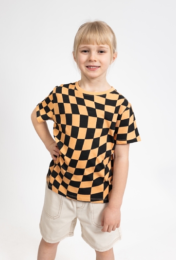 Chłopięca koszulka w szachownicę