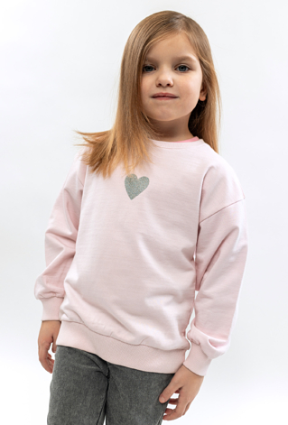 Różowa bluza dziewczęca z serduszkiem