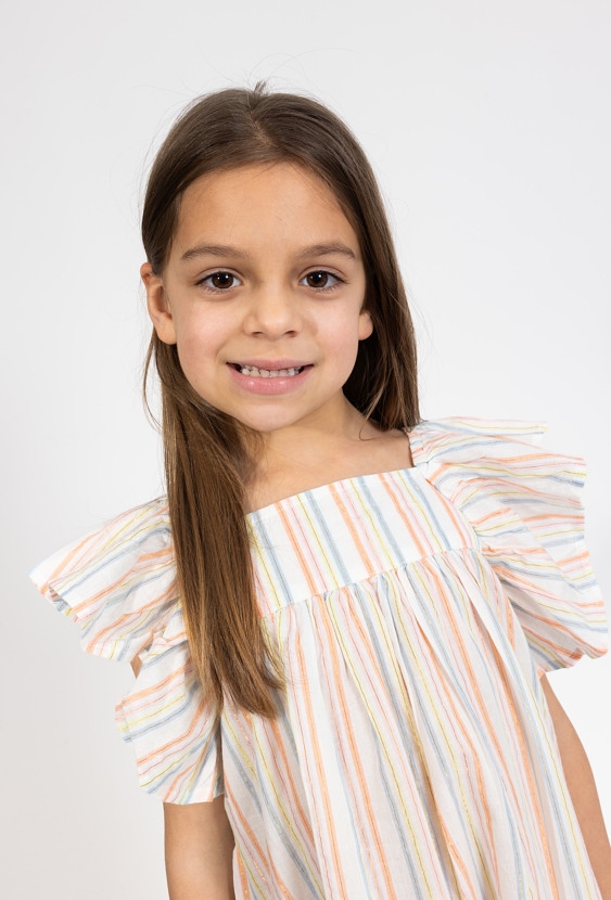 Dziewczęca sukienka w kolorowe paski