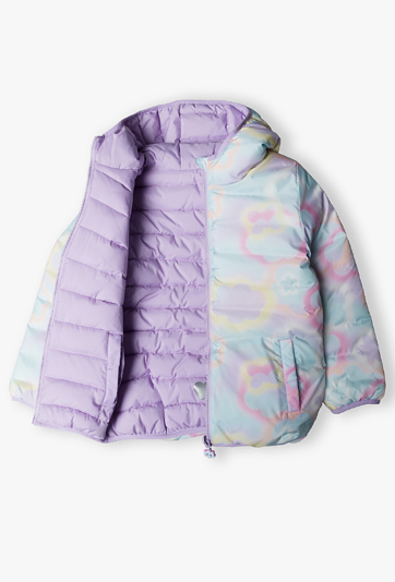 Dwustronna przejściowa kurtka pikowana dla dziewczynki