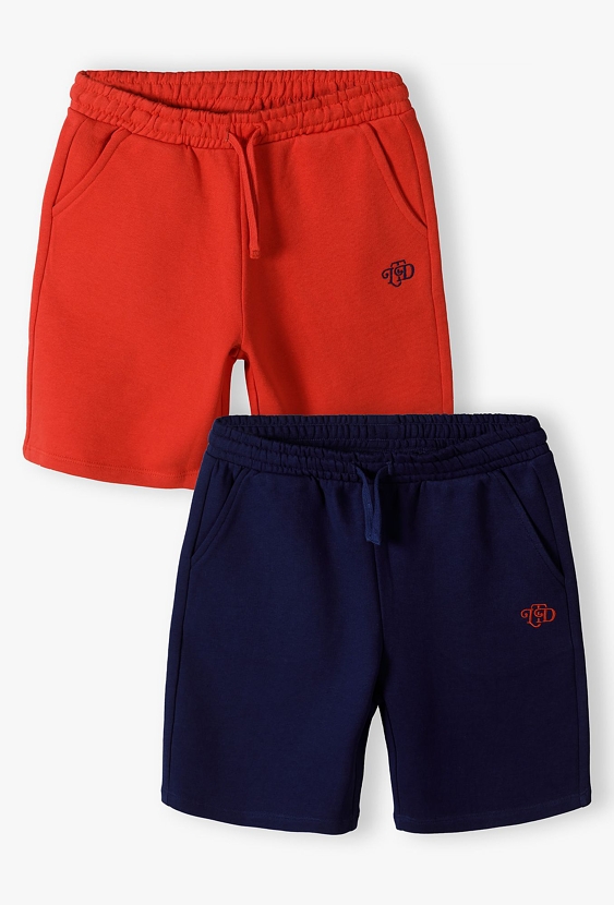 2pak szortów dla chłopca - czerwone i granatowe