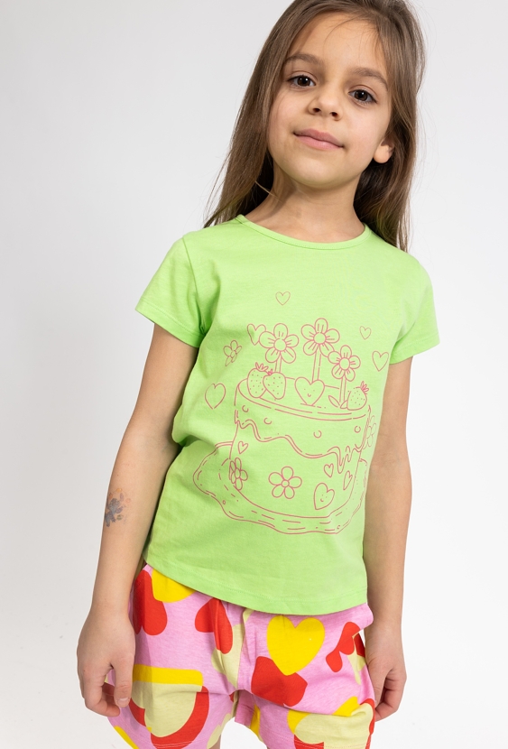 Dziewczęca koszulka z nadrukiem tortu