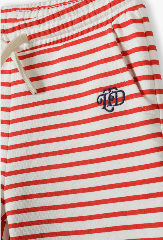 Letni komplet chłopięcy - koszulka bez rękawów i szorty w paski