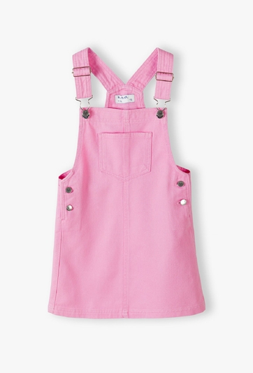 Różowa spódnica ogrodniczka dla dziewczynki