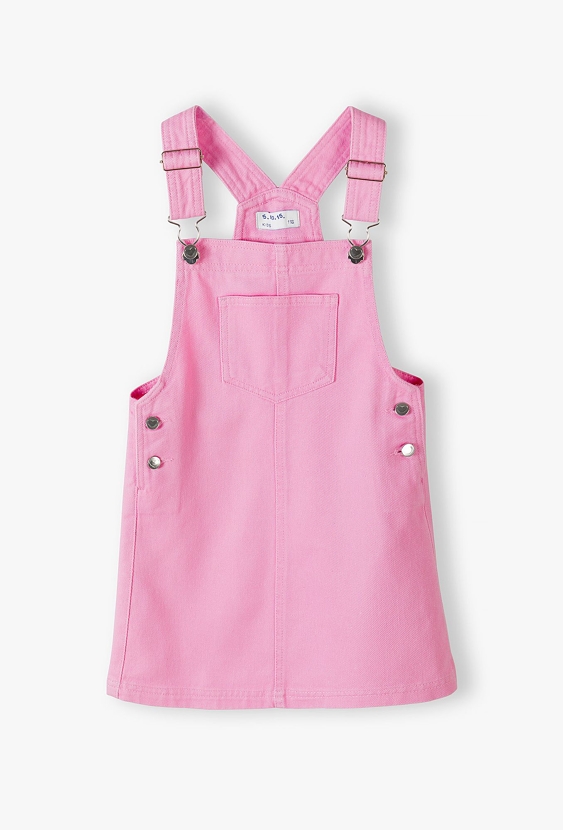 Różowa spódnica ogrodniczka dla dziewczynki