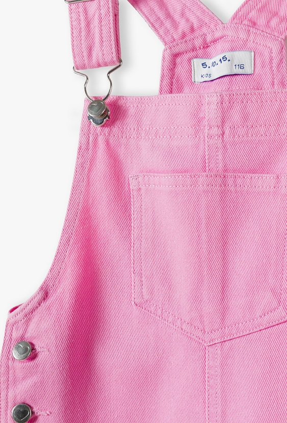 Różowa spódnica ogrodniczka dla dziewczynki