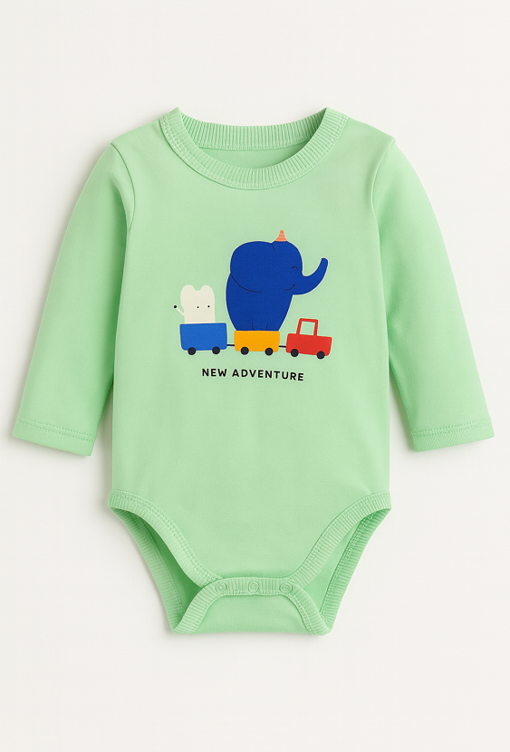 Body niemowlęce chłopięce z nadrukiem, długi rękaw