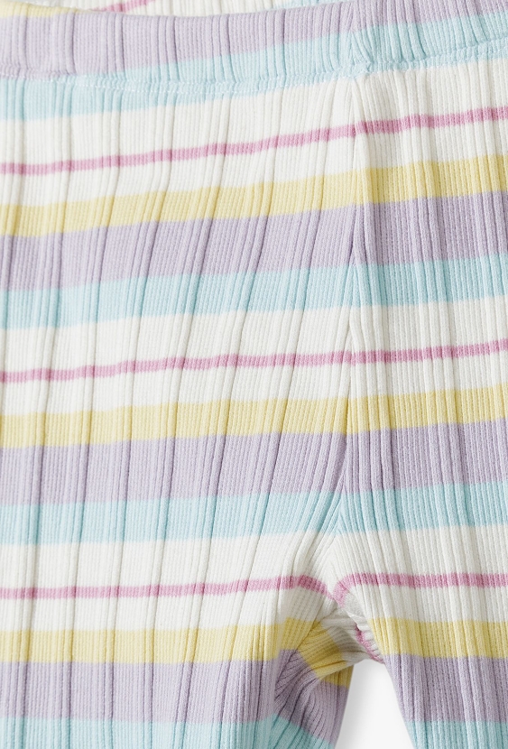 Kolorowe legginsy dziewczęce w prążki - 5.10.15.