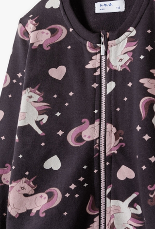 Bluza dziewczęca w jednorożce - fioletowa - 5.10.15.