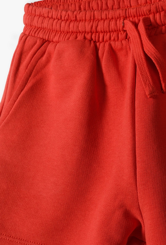 Dzianinowe szorty dla dziewczynki - czerwone i niebieskie