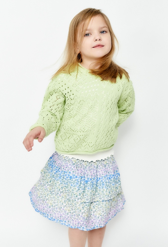 Dziewczęcy sweterek ażurowy