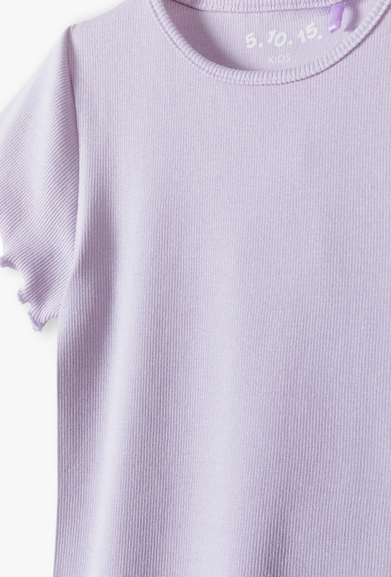 T-shirt dziewczęcy z falbankami