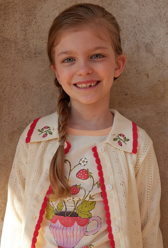 Ażurowy kardigan dziewczęcy