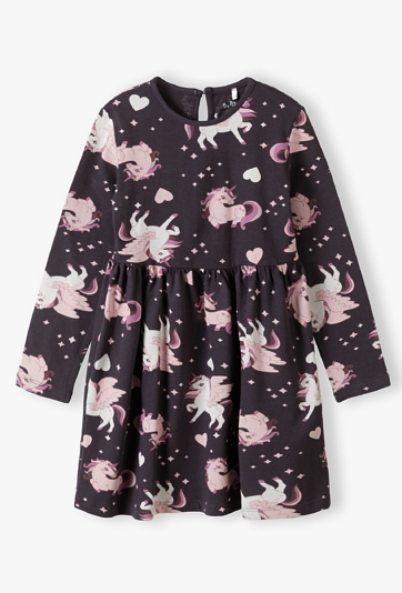 Sukienka z długim rękawem w jednorożce - 5.10.15.