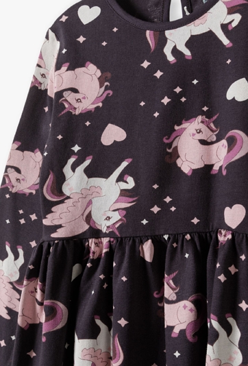 Sukienka z długim rękawem w jednorożce - 5.10.15.