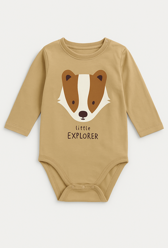 Body niemowlęce – beżowe z liskiem „Little Explorer
