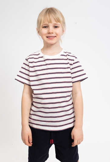 Chłopięca koszulka z krótkim rękawem w paski
