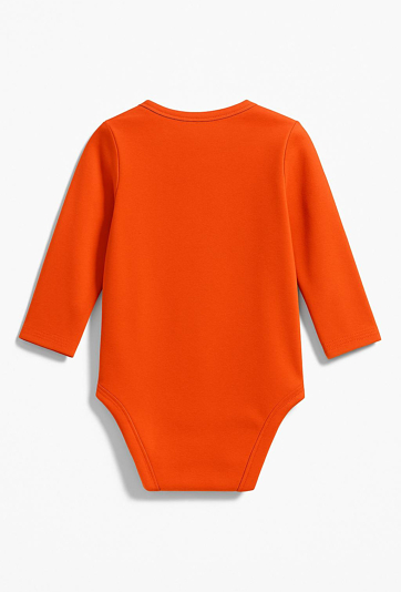 Body niemowlęce – pomarańczowe z wiewiórką i napisem 