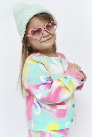 Kolorowa kurtka jeansowa dla dziewczynki