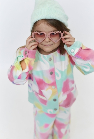 Kolorowa kurtka jeansowa dla dziewczynki