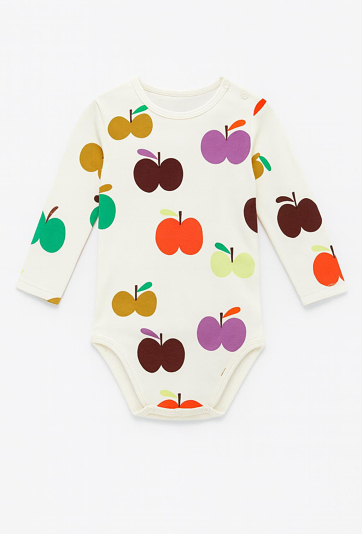 Body niemowlęce – kolorowe jabłka, 100% bawełna.