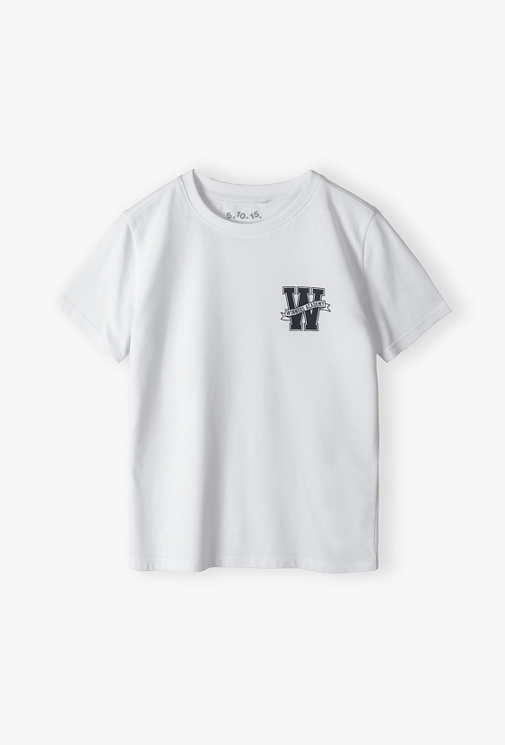 Klasyczny biały t-shirt chłopięcy